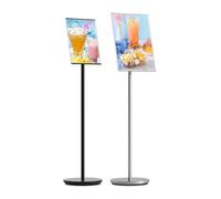 WIGSELBL Support pour affiche A4, A3 - Support de panneau publicitaire pour mariage, support de panneau sur pied pour vue verticale et horizontale (argent, A3)