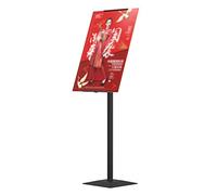 WIGSELBL Support pour affiche avec base antidérapante pour affichage, support de panneau en métal réglable jusqu'à 152,4 cm (style oblique)