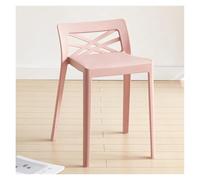 WIGSELBL Tabouret de coiffeuse carré moderne avec dossier, chaise ergonomique en plastique épais, tabourets de table de salle à manger empilables, chaises nordiques simples (style 4)