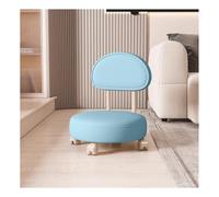 WIGSELBL Tabouret roulant avec dossier, mini tabouret à chaussures en cuir, portable et multifonction, rotatif à 360°, pour la maison, le bureau (bleu)