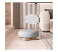WIGSELBL Tabouret roulant avec dossier, mini tabouret à chaussures en cuir, portable et multifonction, rotatif à 360°, pour la maison, le bureau (gris)