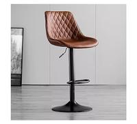 WIGSELBL Tabourets de bar modernes en similicuir avec dossier et repose-pieds, chaises de bar pivotantes réglables pour îles de cuisine/bar à domicile (couleur : marron)