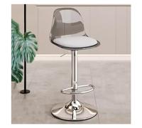 WIGSELBL Tabourets de bar pivotants en acrylique avec dos transparent, hauteur de comptoir réglable en acrylique avec repose-pieds, tabourets de bar pivotants transparents pour île (gris)