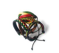 Wigwam Lot de 4 bracelets rasta en cuir tressé, taille unique, Cuir