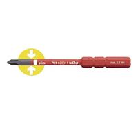 Wiha 2831112 Bit slimBit électrique Phillips 2831-11 PH2 x 75 mm pour vis basses, polyvalent pour électriciens