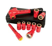 Wiha 31493 Lot de 10 douilles d'entraînement 3/8" 1000 V