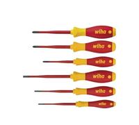 Wiha Jeu de tournevis SoftFinish® slimFix – Fente, Phillips, PlusMinus/Pozidriv – 6 pièces (38362)