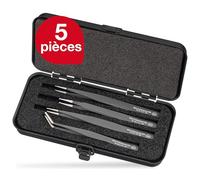 Wiha Jeu de pinces brucelles 32349 - 4 pièces : pointue, plate, large, arrondie