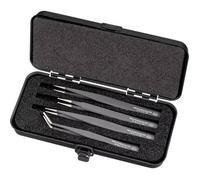 Wiha 32349 Jeu de pinces brucelles 4 pièces pointue, plate, large, arrondie