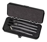 Wiha 32349 Jeu de pinces brucelles 4 pièces pointue, plate, large, arrondie