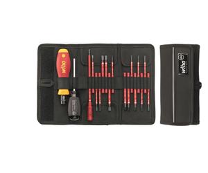 Wiha 36791 Jeu De Tournevis Dynamométriques TorqueVario-S Electric Jeu Mixte À Couple Limité À Réglage Variable - 18 Pcs - 0,8-5,0 Nm - Dans Trousse Repliable