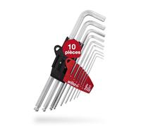 Wiha 6 pans intérieurs Jeu de clés mâles coudées 1.5 mm, 2 mm, 2.5 mm, 3 mm, 4 mm, 5 mm, 6 mm, 8 mm, 10 mm 9 pièces