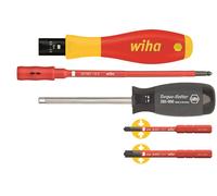 Wiha 38074 Jeu De Tournevis Dynamométriques TorqueVario-S Electric PlusMinus/Pozidriv À Couple Limité À Réglage Variable - 5 Pcs - 0,8-5,0 Nm