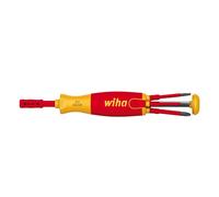Wiha 41235 Tournevis Avec Magasin D'embouts LiftUp Electric Fente, Pozidriv, PlusMinus/Pozidriv, Fente Avec 6 SlimBits - Sous Blister