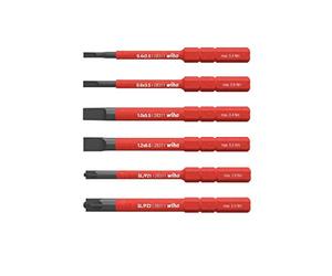 Wiha 42213 Slimbit Set de 6 Embouts pour Tournevis Électrique Boîte à Embouts, Rouge