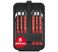 Wiha Wiha Set de 6 embouts slimBit électricien fente, Phillips, avec boîte slimBit I flexible, compact, mobile I certifié VDE (43159) Quantité:1