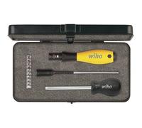 Wiha TorqueVario®-S ESD pour latelier, pour lélectronique et la mécanique de précision Tournevis dynamométrique 14 pièces 0.4 - 1 Nm DIN EN ISO 6789