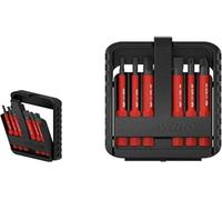 Wiha 44366 Jeu de Bits slimBit électrique 2,5; PH1 ; PZ1 ; SL/PZ1 ; T9 ; T10, Rouge/Jaune