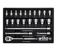 Wiha Jeu de douilles articulées 44708 280 mm – 23 pièces 3/8"