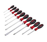 Wiha 53099 Lot de 10 tournevis plats et cruciformes Softfinish X
