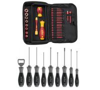 Wiha 7209NK2002 Jeu D'outils VDE SlimVario 31 Pièces Dans Un Sac + 85 Ans SoftFinish Jeu De Tournevis 9 Pièces