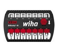 Wiha Bit Set BitBuddy 7 pcs. I Bit TY 49 mm 1/4" E6,3 I Pozidriv I Accessoires pour vissage I Convient pour visseuses à impact et à percussion (42099)