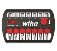 Wiha Bit Set BitBuddy 7 pcs. I Embout TY 49 mm I PH, PZ, TORX 1/4" E6,3 I Accessoires pour vissage I Convient pour visseuses à impact et à percussion (42116)