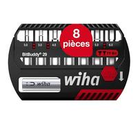 Wiha BitBuddy 42135 Lot de 9 embouts magnétiques I TY-Bit 29 mm I Hexagonal 1/4" C6,3 I Porte-embout magnétique I Convient pour visseuse à impact et à percussion