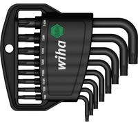 Wiha Classic TORX® Jeu de clés Allen inviolables dans un support (avec foret), 9 pièces, noir oxydé (36462)