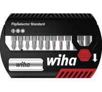 Wiha FlipSelector 39060 Jeu dembouts 13 pièces cruciforme Phillips, vis Pozidriv, TORX avec porte-embout