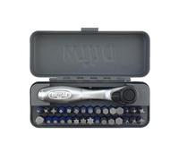 Wiha GoBox 76889 Jeu de 32 embouts à percussion avec mini cliquet Bleu