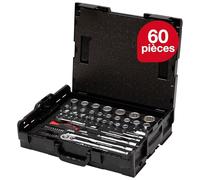 Wiha Wiha jeu de douilles et d'embouts 1/4" et 1/2" 60 pcs. incl. L-Boxx (44685) Quantité:1