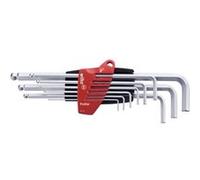 Wiha Jeu de clés mâles en étui ProStar Six pans à tête sphérique 9 pcs, chromées mat sous blister (07192) G