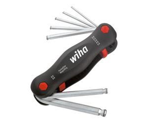Wiha Jeu de tournevis 7p tête sph.6 pans ouv.2/2,5/3/4/5/6/8mm dans support pliable, Quantité:1