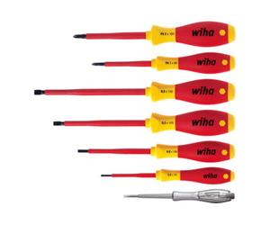 Wiha Jeu de tournevis IEC60900:2004 7pcs. VDE fente ouv. 2,5/4/5,5/6,5/PH 1/2 avec dé Quantité:1