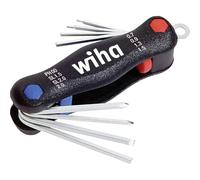 Wiha vis à fente, cruciforme Phillips, 6 pans intérieurs Jeu de clés mâles coudées 0.7 mm, 0.9 mm, 1.3 mm, 1.5 mm, 2 mm PH 00