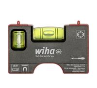 Wiha Mini niveau à bulle 46957 110 mm de poche aimanté – 4 anneaux horizontaux et bulle verticale
