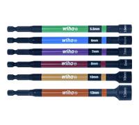 Wiha Set de clés mixtes à cliquet – 1/4" codé par couleur, magnétique, 6 pièces