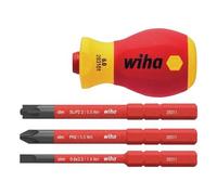 Wiha Softfinish Électrique Slimvario Stubby Screwdriver Set, 4 Pièce WHA41230