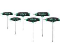 WIHA WERKZEUGE GMBH L-key with T-handle set ComfortGrip, TORX® with side drive, matt chrome-plated 6-pcs. - 364DSK6 ComfortGrip