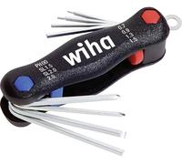Wiha vis à fente, cruciforme Phillips, 6 pans intérieurs Jeu de clés mâles coudées 0.7 mm, 0.9 mm, 1.3 mm, 1.5 mm, 2 mm PH 00 8 pièces
