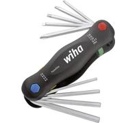 Wiha Jeu de clés mâles coudées 1.5, 2, 2.5, 3 mm – fente, Phillips, 6 pans intérieurs, TORX