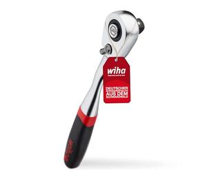 Wiha WERKZEUGE GMBH Carraca reversible 3/8" con botón y cierre de bola
