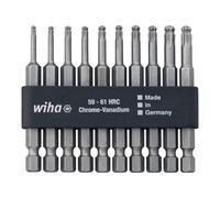Wiha 7045BE-9570 Jeu de 10 embouts de vissage torx à tête sphérique standard avec étui compact 70 mm