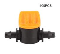 WIHFHGZ 100 Pièces Connecteurs de Tuyau PVC 4/7 avec Valve d’Arrêt d’Eau, Raccord 2 Voies de Petite Taille - Installation Facile, Matériau Plastique Durable, pour Irrigation de Jardin