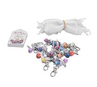 WIHFHGZ 20 Pièces Porte - Clés Mignons avec Cartes, Sacs Cadeaux, Ensemble de Faveurs de Fête, Idéal pour Baby Shower et Mariage - Design Ange Aile et Perles, Qualité Durable, Usage