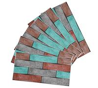 WIHFHGZ 6 Pièces Stickers Muraux Autocollants, Papier Peint Auto - Adhésif Imperméable, Motif Briques Colorées, Décoration Maison, Style Européen et Classique