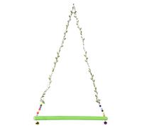 WIHFHGZ Balancoire Poulet Bois Naturel Verte, Grande Taille, avec Feuilles Artificielles - Jouet Suspendu Durable, Attrayant pour Poules Et Perruches