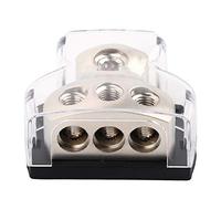 WIHFHGZ Bloc de Distribution Alimentation 1 * 0GA Entrée 3 * 4GA Sortie, Coque Transparente et Satiné - Circuit Stable, Alliage Anti - Corrosion, Protection Système Audio Véhicule