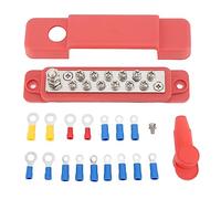 WIHFHGZ Bloc de Distribution Électrique 12 Bornes, ABS et Aluminium Rouge, Installation Panneau - Haute Conductivité, Protection Anti - Corrosion, pour Bateau et Voiture